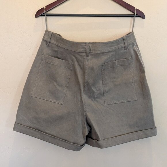 La Ligne NY High Waist Patch Pocket Shorts Mushroom Size 14 NWT - Orig. $250 - Picture 8 of 11